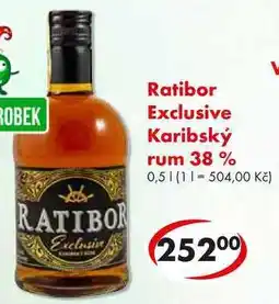 CBA Ratibor Exclusive Karibský rum 38%, 0,5 l nabídka