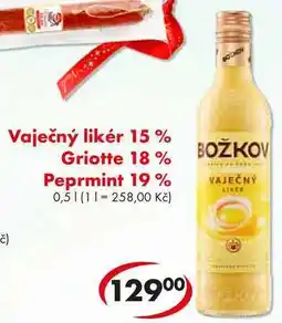 CBA Vaječný likér 15%, Griotte 18%, Peprmint 19%, 0,5 l nabídka