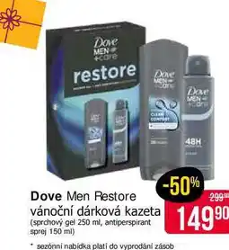 Teta Dove Men Restore vánoční dárková kazeta (sprchový gel 250 ml, antiperspirant sprej 150 ml) nabídka