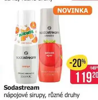 Teta Sodastream nápojové sirupy, různé druhy nabídka