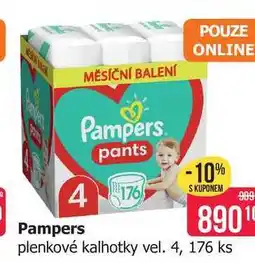 Teta Pampers plenkové kalhotky vel. 4, 176 ks nabídka