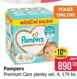 Teta Pampers Premium Care plenky vel. 4, 174 ks nabídka