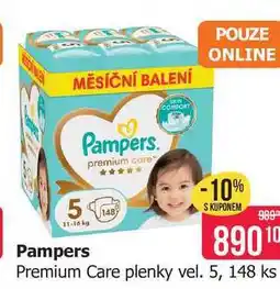 Teta Pampers Premium Care plenky vel. 5, 148 ks nabídka