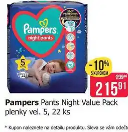 Teta Pampers Pants Night Value Pack plenky vel. 5, 22 ks nabídka