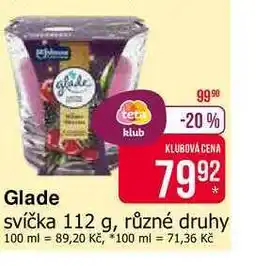 Teta Glade svíčka 112 g, různé druhy nabídka