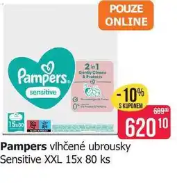 Teta Pampers vlhčené ubrousky Sensitive XXL 15x 80 ks nabídka