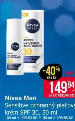 Teta Nivea Men Sensitive ochranný pleťovy krém SPF 30, 50 ml nabídka
