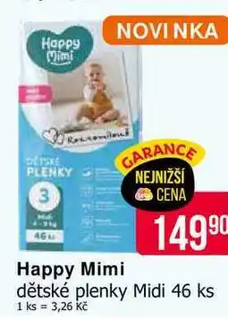 Teta Happy Mimi dětské plenky Midi 46 ks nabídka