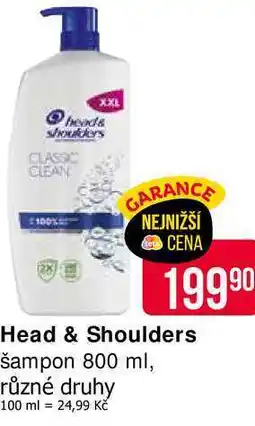 Teta Head & Shoulders šampon 800 ml, různé druhy nabídka