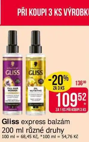 Gliss express balzám 200 ml různé druhy