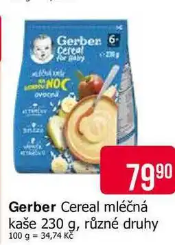 Teta Gerber Cereal mléčná kaše 230 g, různé druhy nabídka