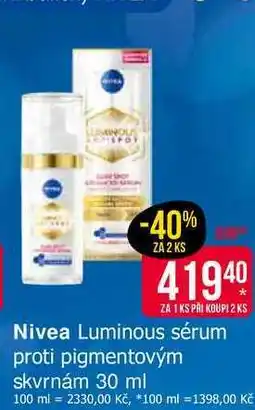 Teta Nivea Luminous sérum proti pigmentovým skvrnám 30 ml nabídka