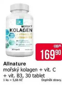 Teta Allnature mořský kolagen + vit. C + vit. B3, 30 tablet nabídka