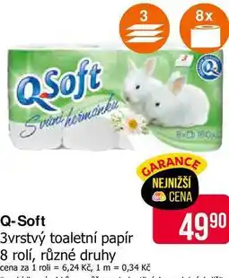 Teta Q-Soft 3vrstvý toaletní papír 8 rolí, různé druhy nabídka