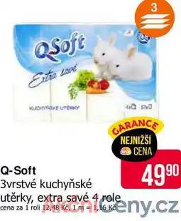 Teta Q-Soft 3vrstvé kuchyňské utěrky, extra savé 4 role nabídka
