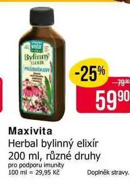 Teta Maxivita Herbal bylinný elixír 200 ml, různé druhy nabídka