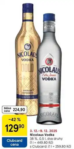 Tesco Nicolaus Vodka 38 %, 0.5 l nabídka