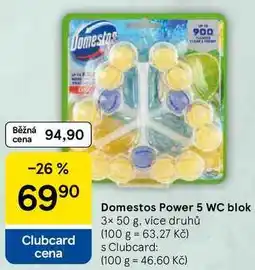 Tesco Domestos Power 5 WC blok, 3x 50 g nabídka