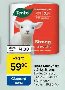Tesco Tento Kuchyňské utěrky Strong, 2 role. 3 vrstvy nabídka