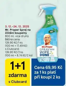Tesco Mr. Proper Sprej na čištění koupelny, 800 ml, více druhů nabídka