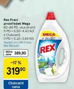 Tesco Rex Prací prostředek Mega, 60-88 PD, více druhů nabídka
