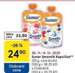 Tesco Sunar Smootík Kapsička, 120 g nabídka