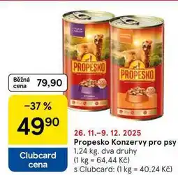 Tesco Propesko Konzervy pro psy, 1.24 kg nabídka