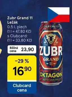 Tesco Zubr Grand 11 ležák, 0,5 l nabídka
