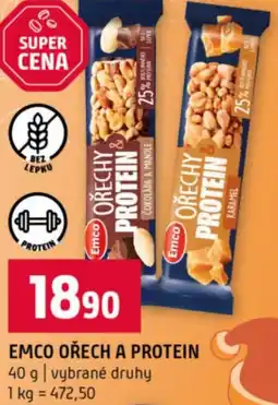 Terno Emco ořech a protein nabídka