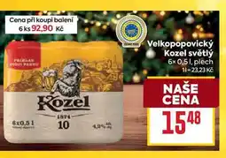 Billa Velkopopovický Kozel světlý 6x 0,51, plech nabídka