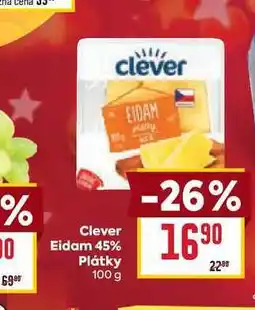 Billa Clever Eidam 45% Plátky 100 g nabídka