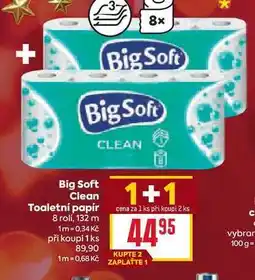 Billa Big Soft Clean Toaletní papír 8 rolí nabídka