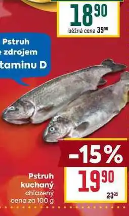 Billa Pstruh kuchaný chlazený cena za 100 g nabídka