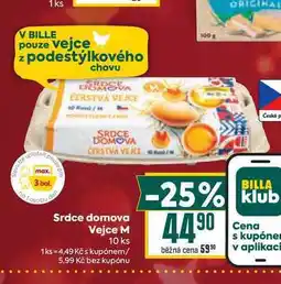 Billa Srdce domova Vejce M 10 ks nabídka