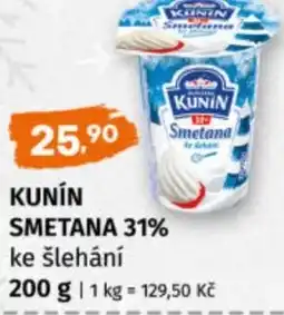 Terno Kunin smetana 31% ke šlehání nabídka