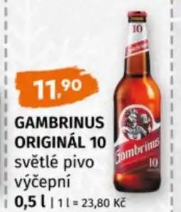 Terno Gambrinus originál 10 světlé pivo nabídka