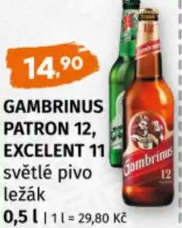 Terno Gambrinus patron 12, excelent 11 světlé pivo ležák nabídka