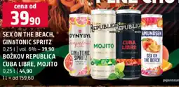 Terno Sex on the beach, gin&tonic spritzbožkov republica cuba libre, mojito nabídka