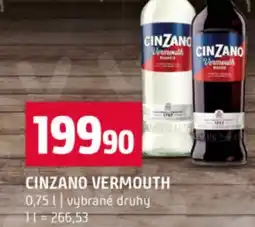 Terno Cinzano vermouth nabídka