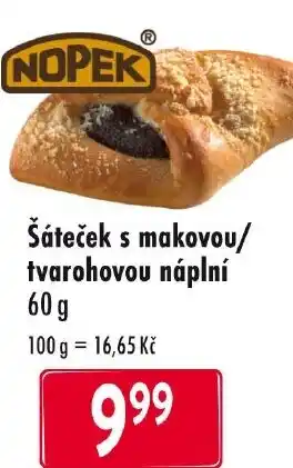 Qanto Šáteček s makovou/ tvarohovou náplní nabídka