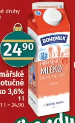 COOP TIP Bohemilk Farmářské čerstvé plnotučné mléko 3,6% nabídka