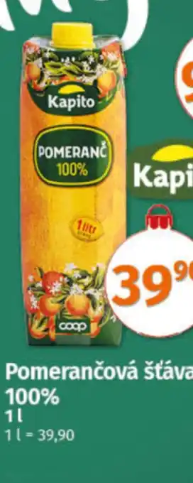 COOP TIP Pomerančová šťáva 100% nabídka