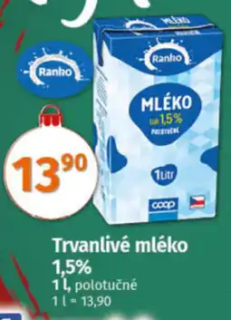 COOP TIP Ranko Trvanlivé mléko 1,5% nabídka
