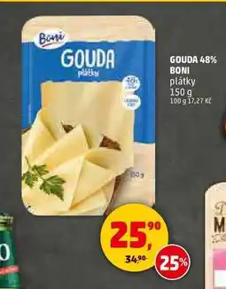 Penny Market GOUDA 48% BONI plátky, 150 g nabídka
