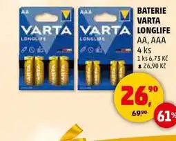 Penny Market BATERIE VARTA LONGLIFE АА, ААА, 4 ks nabídka