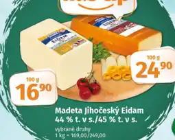 COOP TIP Madeta Jihočeský Eidam 44% t. v s./45% t. v s. nabídka