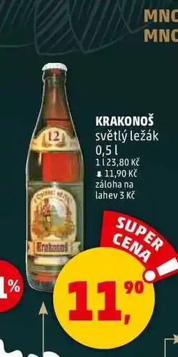 Penny Market KRAKONOŠ světlý ležák, 0,5 l nabídka