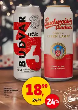 Penny Market BUDVAR 33 světlý ležák, 0,5 l nabídka