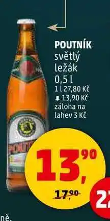 Penny Market POUTNÍK světlý ležák, 0,5 l nabídka