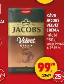 Penny Market KÁVA JACOBS VELVET CREMA Velvet mletá, 250 g nabídka